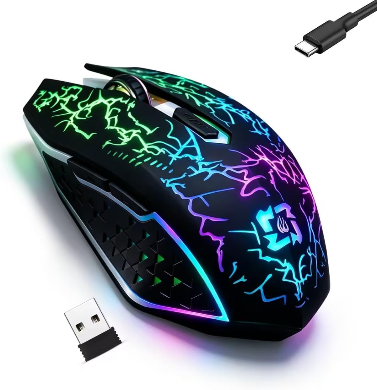 Raton Mouse Bluetooth Inalambrico con Retroiluminacion USB Juegos PC Laptop