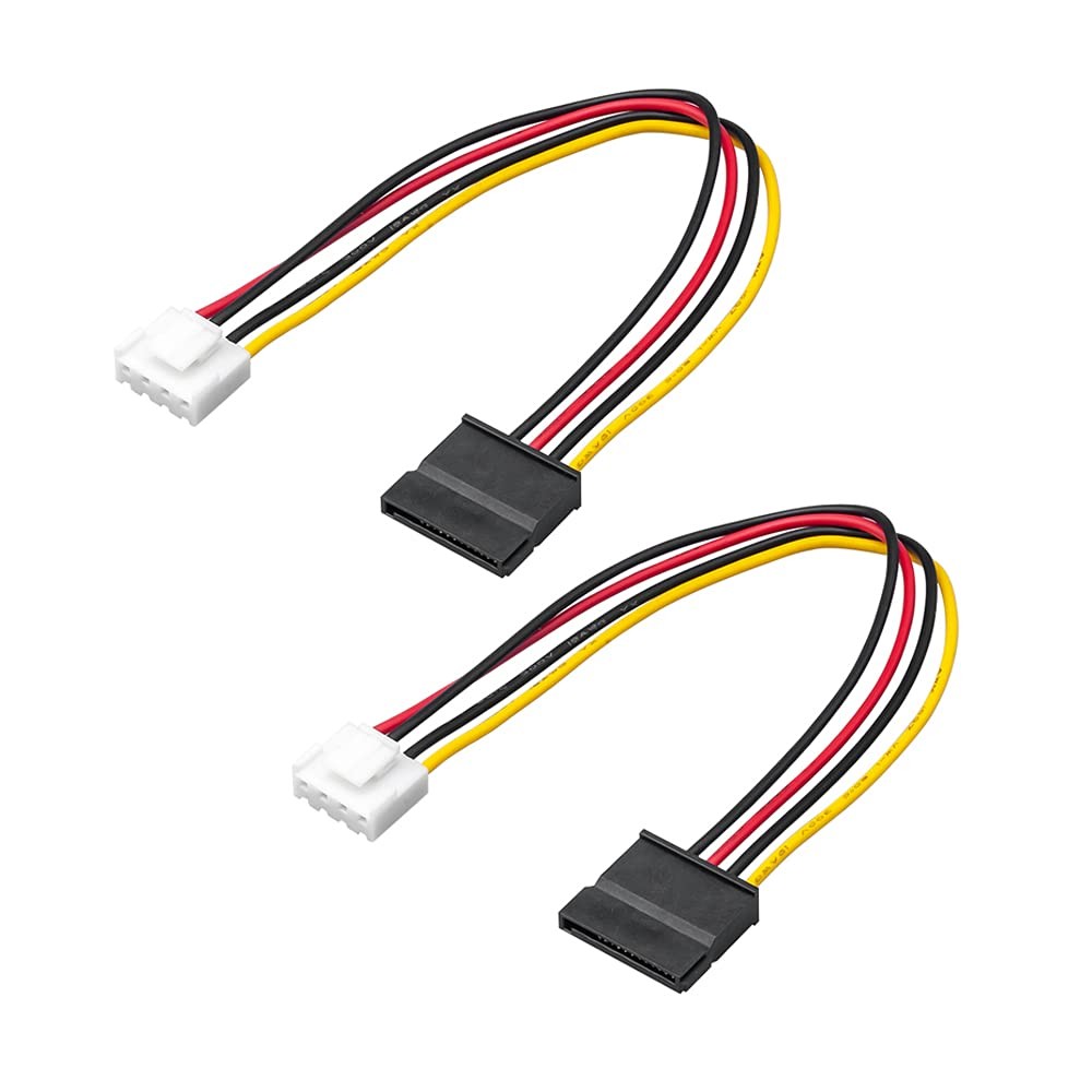 OwlTree 2Pack 4 Pin to SATA Female Hard Drive Power 7.87 inches, Black,Yellow 