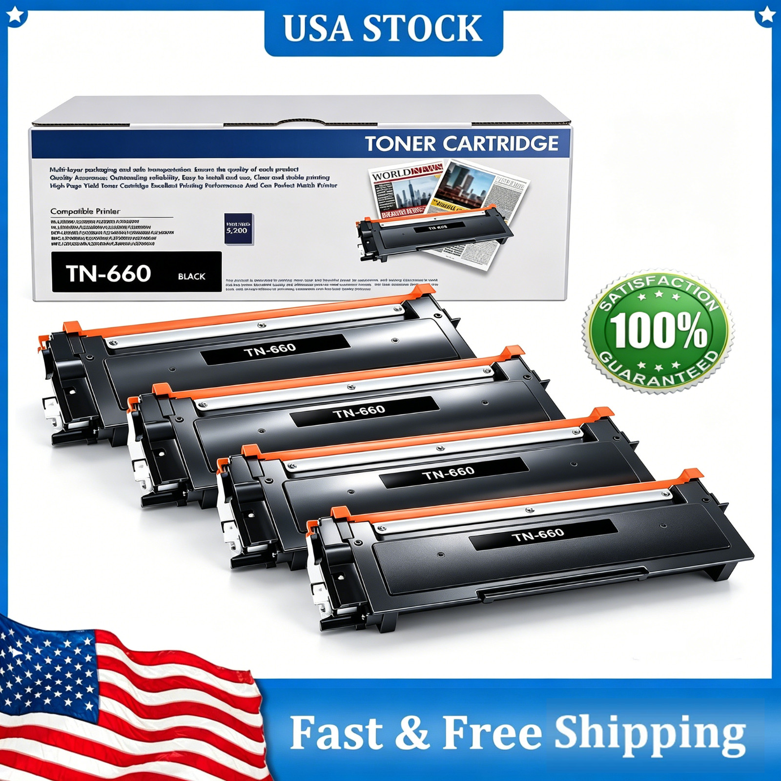 4x TN660 Toner Cartridge  For Brother MFC-L2700DW MFC-L2300D DCP-L2540DW TN630
