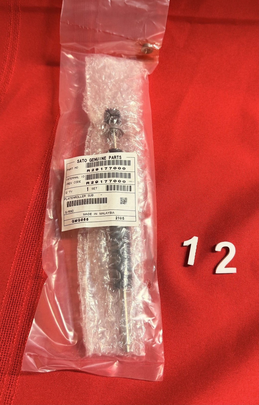 #12.       SATO S84-ex Genuine Platen Roller R29177000, BRAND NEW / SEALED