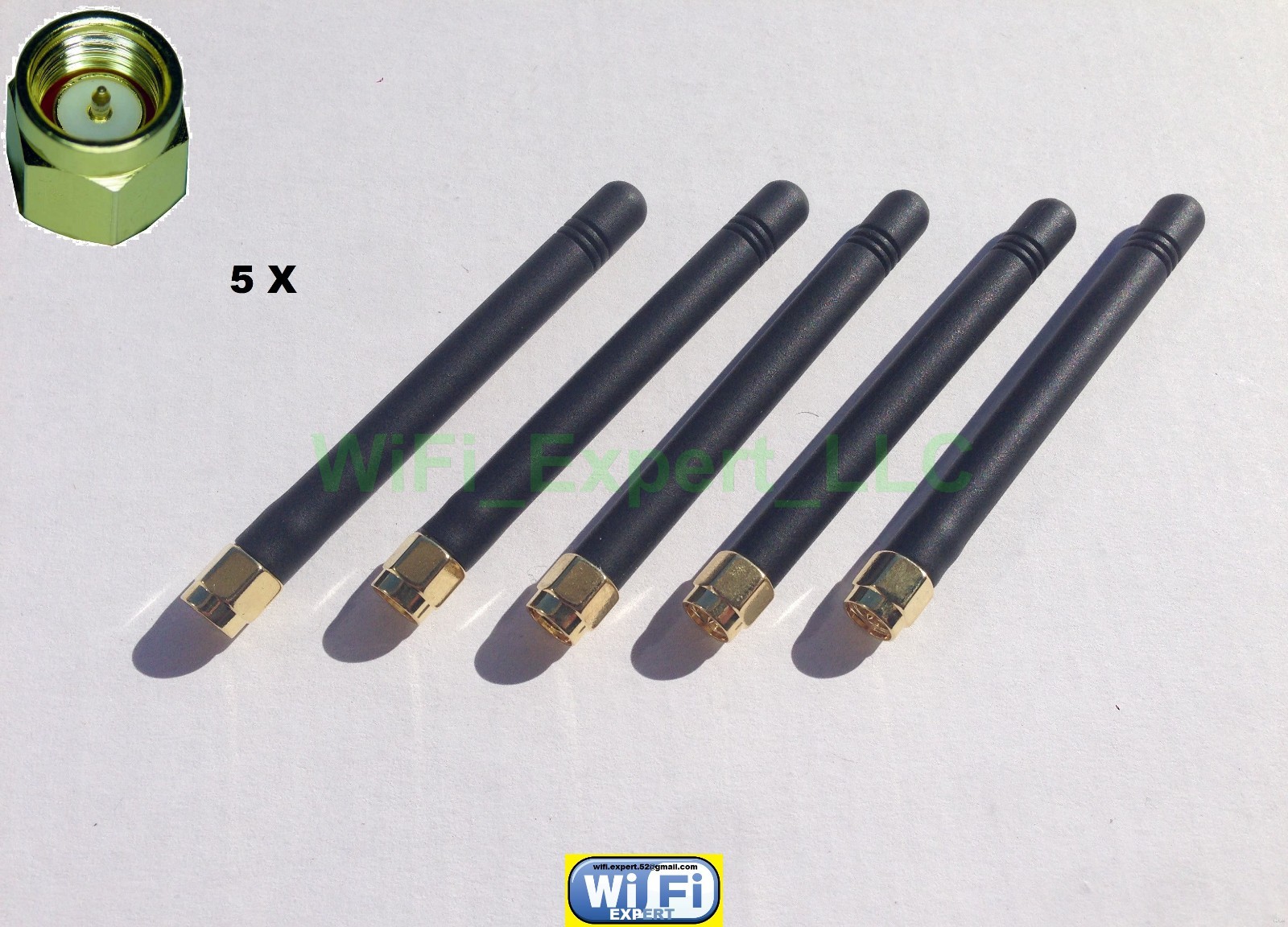 5 x HIGH GAIN 2dBi 900/1800 MHz SMA Male Plug Straight GSM GPRS Antenna 3" USA