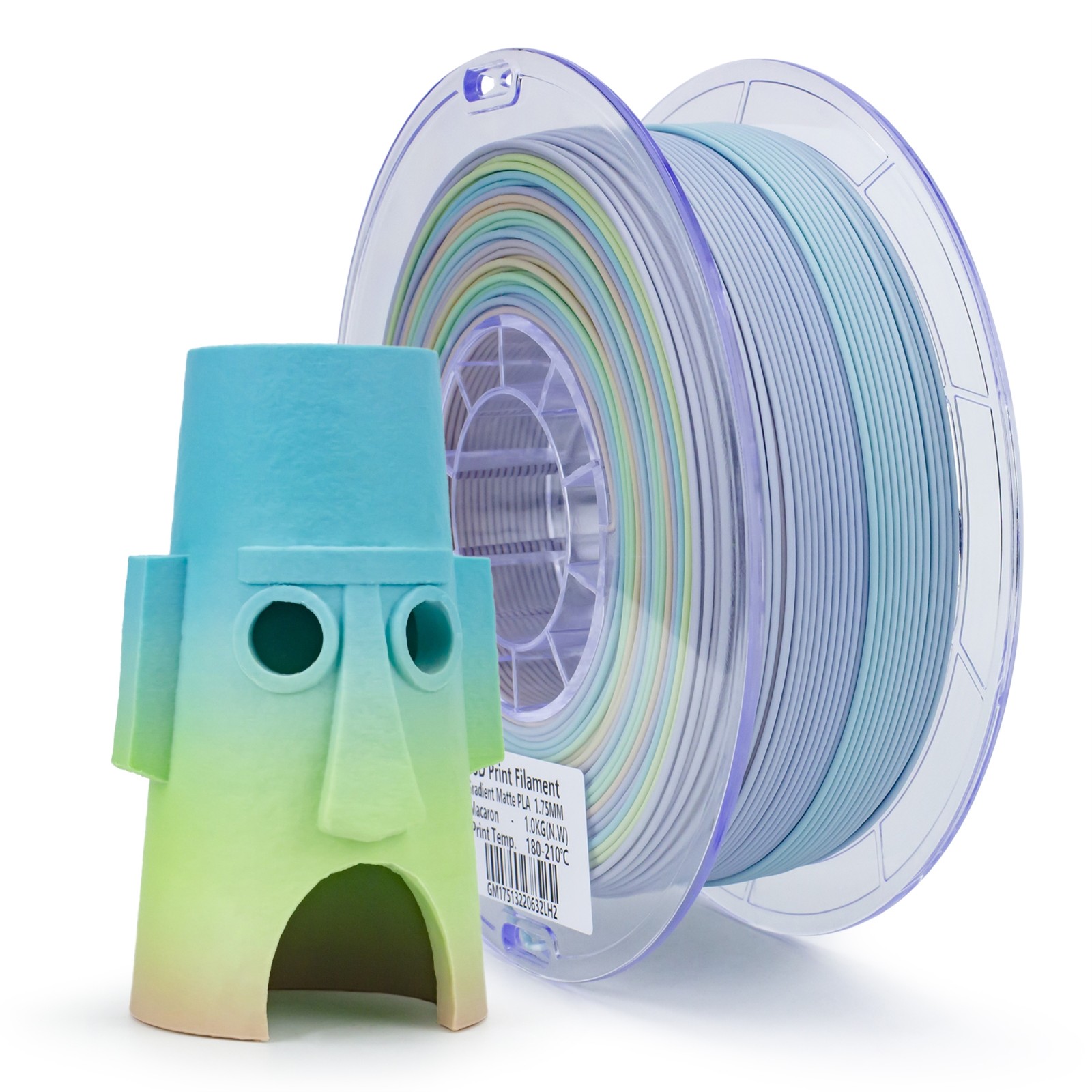 Ziro 3D Rainbow/Gradient Matte-PLA 1.75mm 1kg, Dimensional Accuracy +/- 0.03mm
