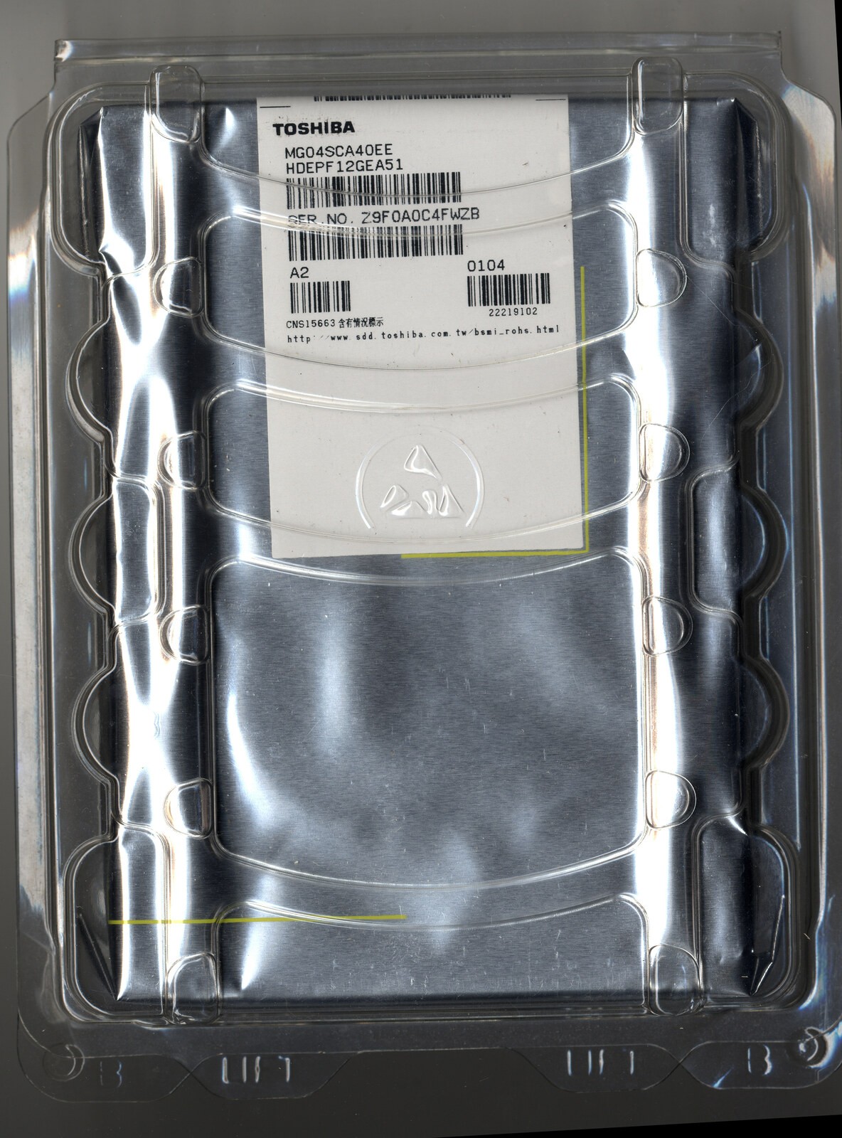 Toshiba MG04SCA40EE 4TB 3.5" SAS 12Gb/s 7200RPM Enterprise HDD 512e NEW Sealed