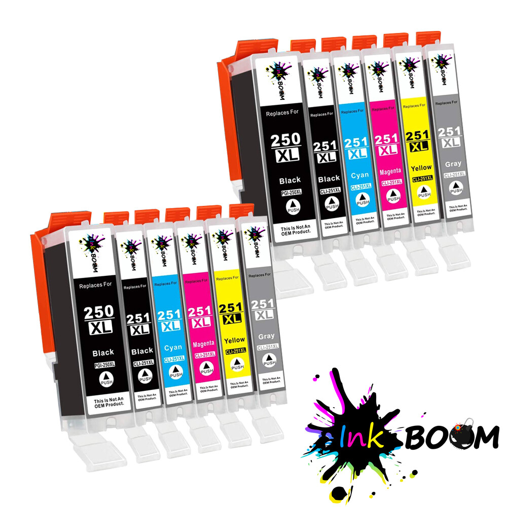 12 Ink Cartridge for PGI-250XL CLI-251XL MG6320 MG7120 IP8720 MG7520