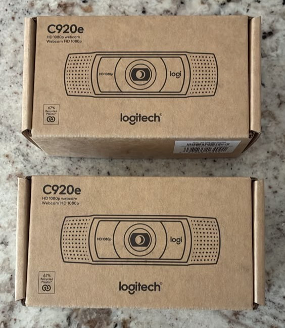 NEW Lot of 2 - Logitech C920e HD 1080p Webcam - SEALED BOX