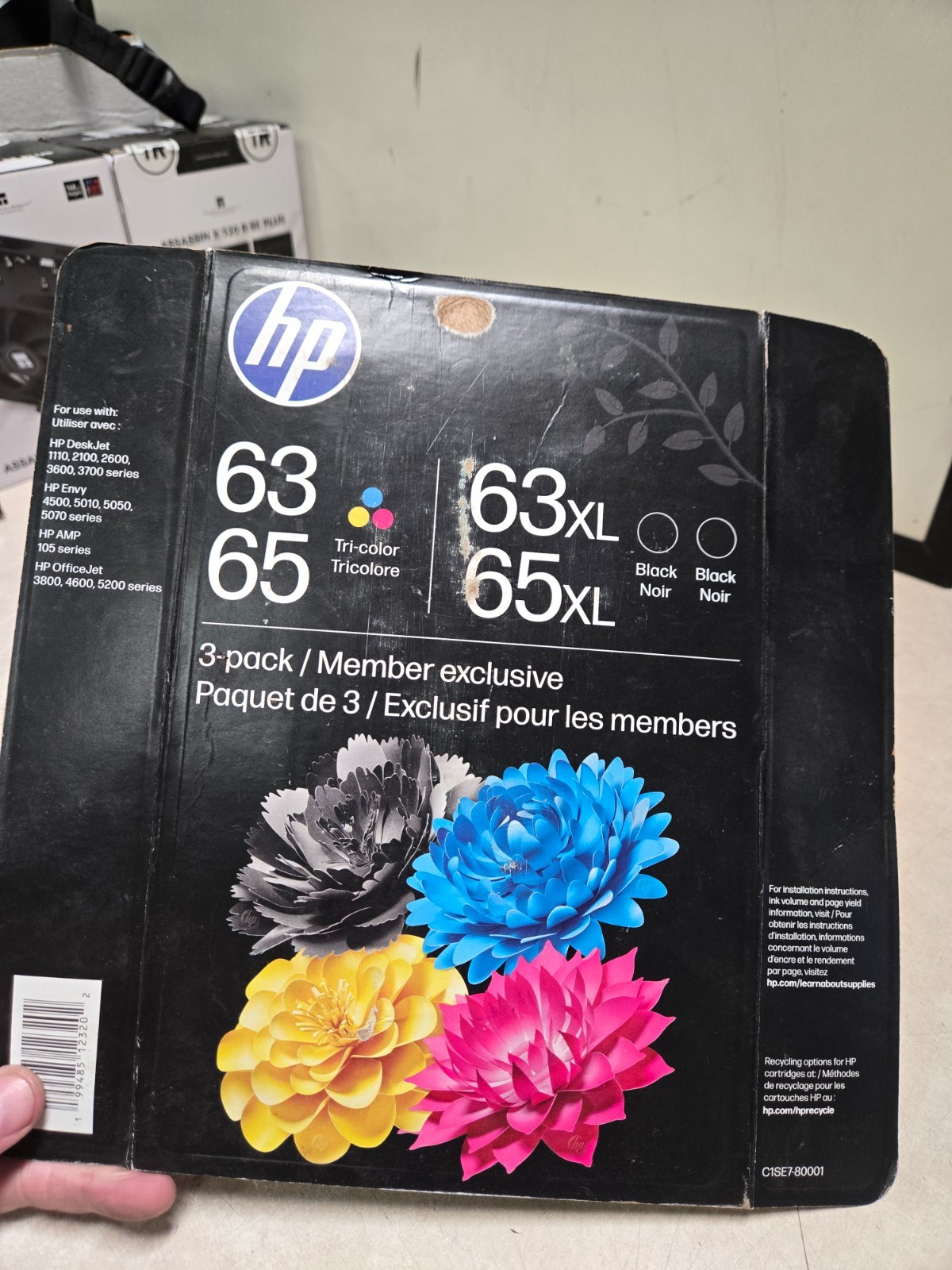 SEALED HP 63XL 65XL 3-Pack C1SE7BN Black/Tri-color  Ink Cartridge 2028