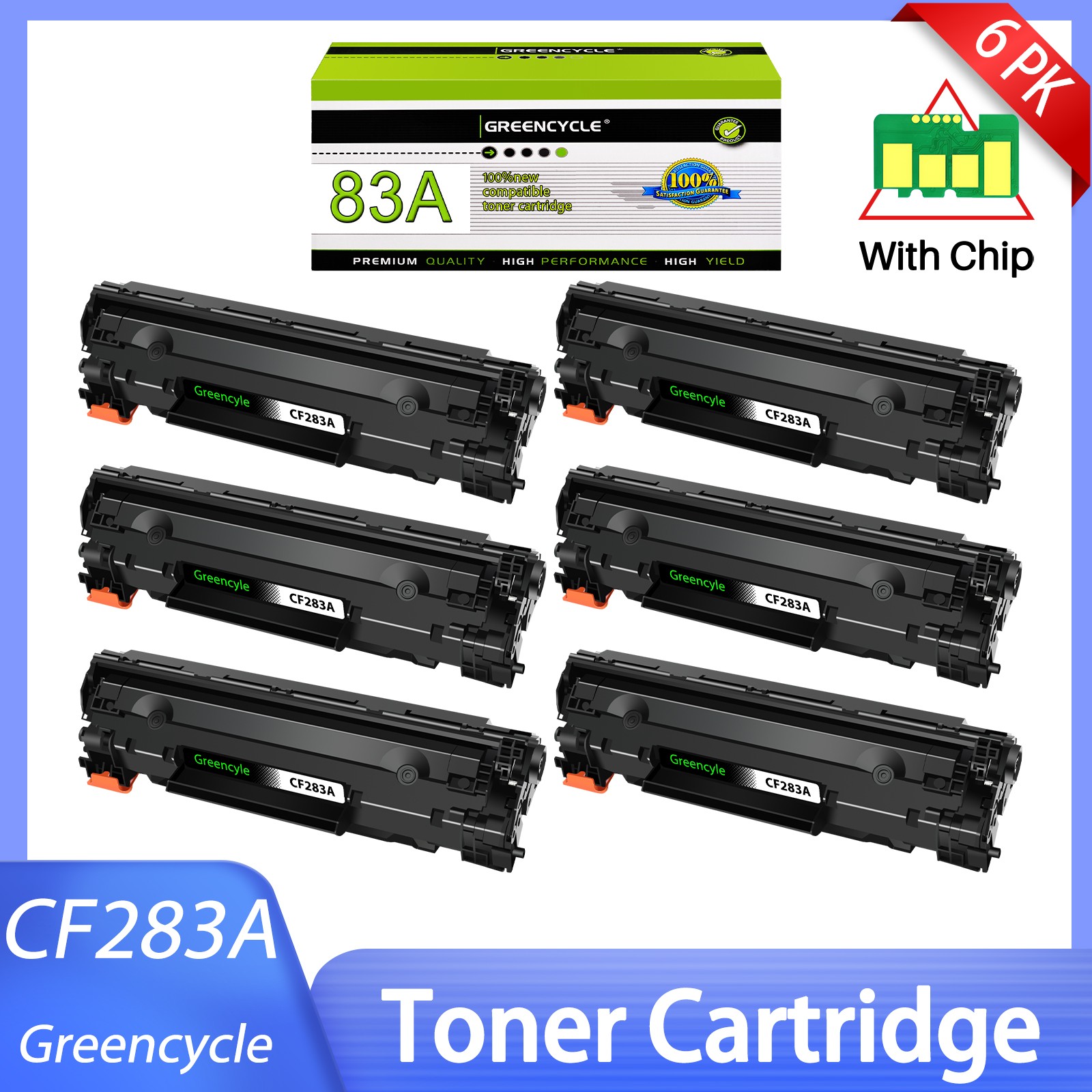 6PK CF283A 83A Toner Cartridge Fit for HP LaserJet Pro M201n M201dw M125a M125nw