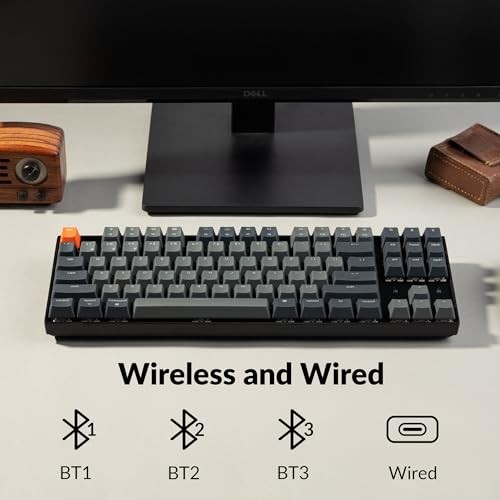 KEYCHRON K8 TENKEYLESS WIRELESS MECHANICAL KEYBOARD FOR MAC, WHITE -  BLACK/GRAY