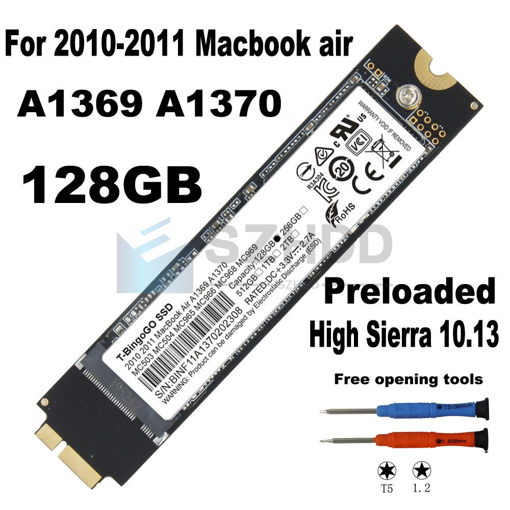 NEW 128GB 6+12 pin SSD For 11" & 13" MacBook Air Late 2010 Mid 2011 A1370 A1369