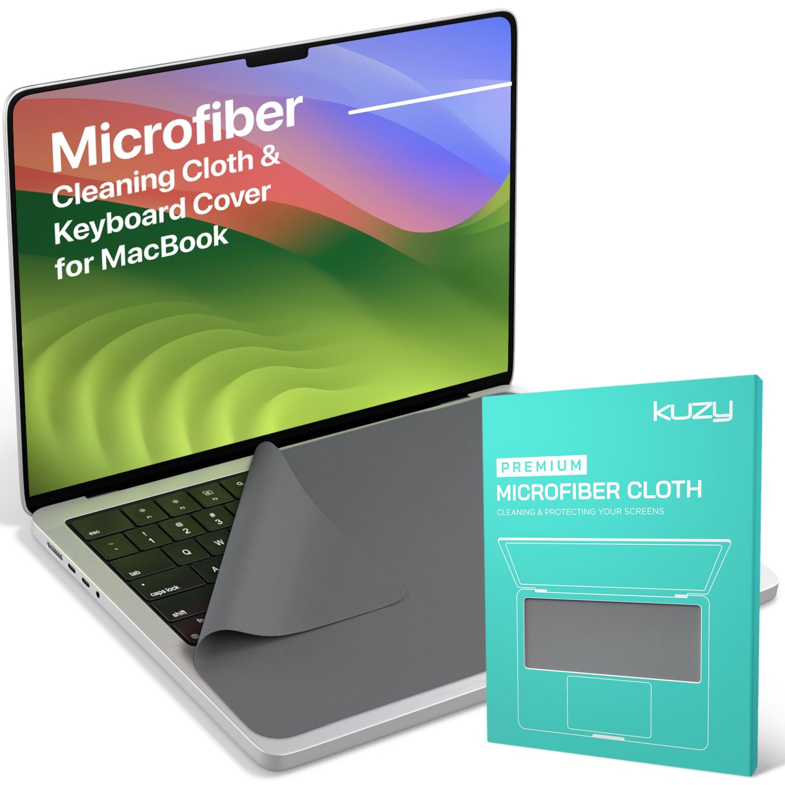 Kuzy Premium Microfiber MacBook Screen Cleaner and Keyboard Protector - Anti-...