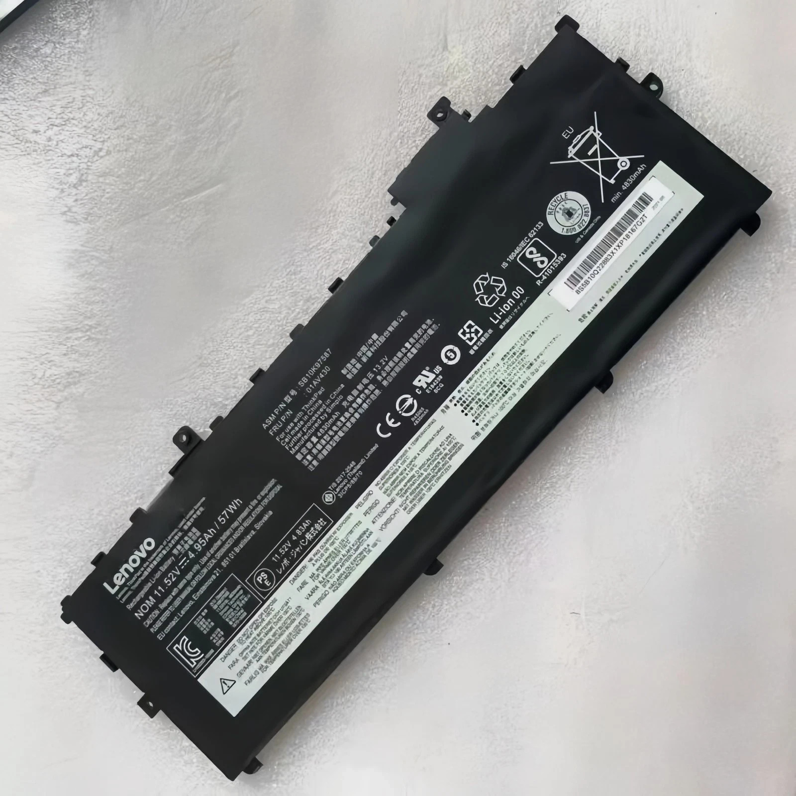 Genuine OEM 01AV430 01AV494 Battery for Lenovo ThinkPad X1 Carbon 5th 6th Gen