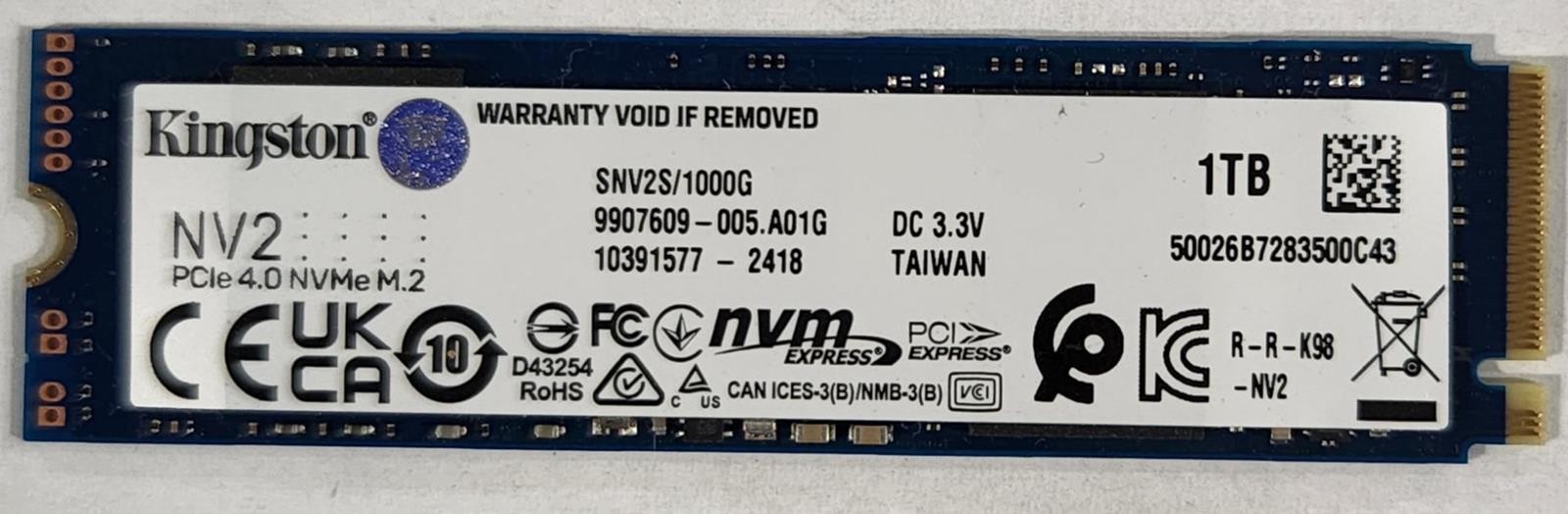 KINGSTON SNV2S/1000G 1TB M.2 NVMe 2280 #198320#