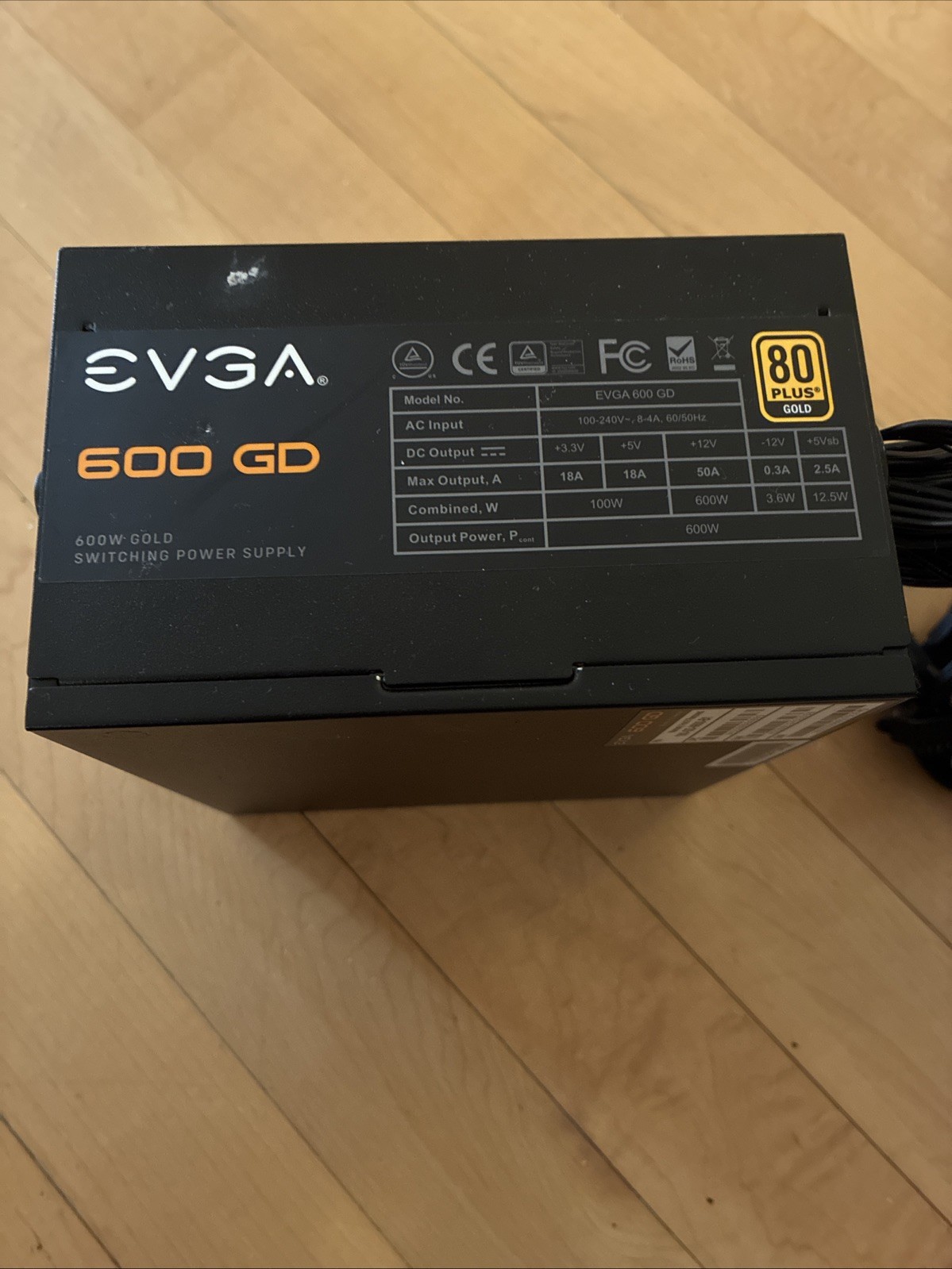 EVGA 600GD 600W ATX Power Supply 80 Plus Gold Certified