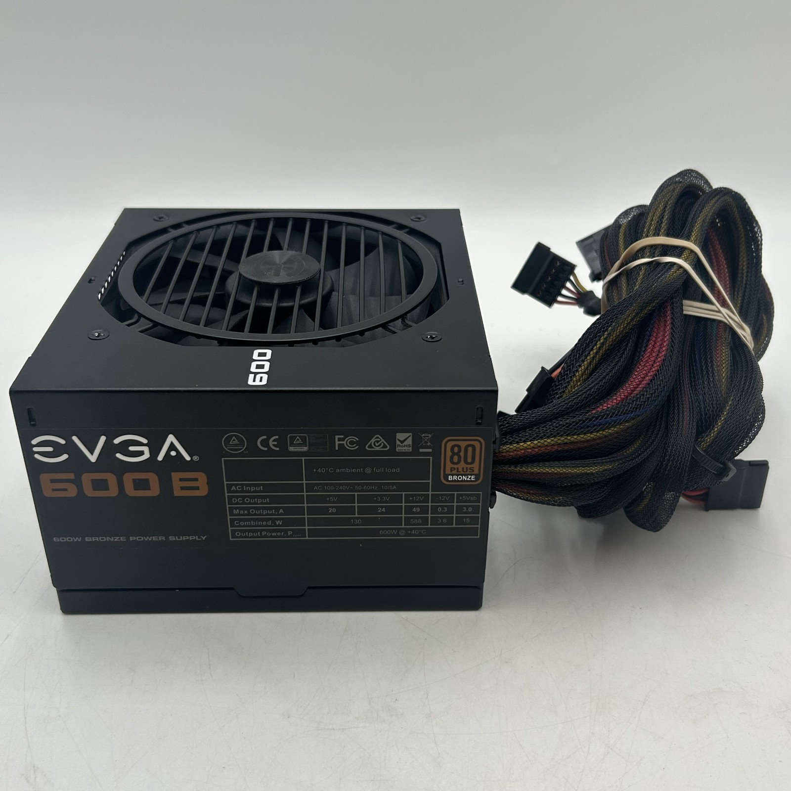 EVGA 600 B 80 Plus Bronze 600W Non Modular Power Supply - Tested