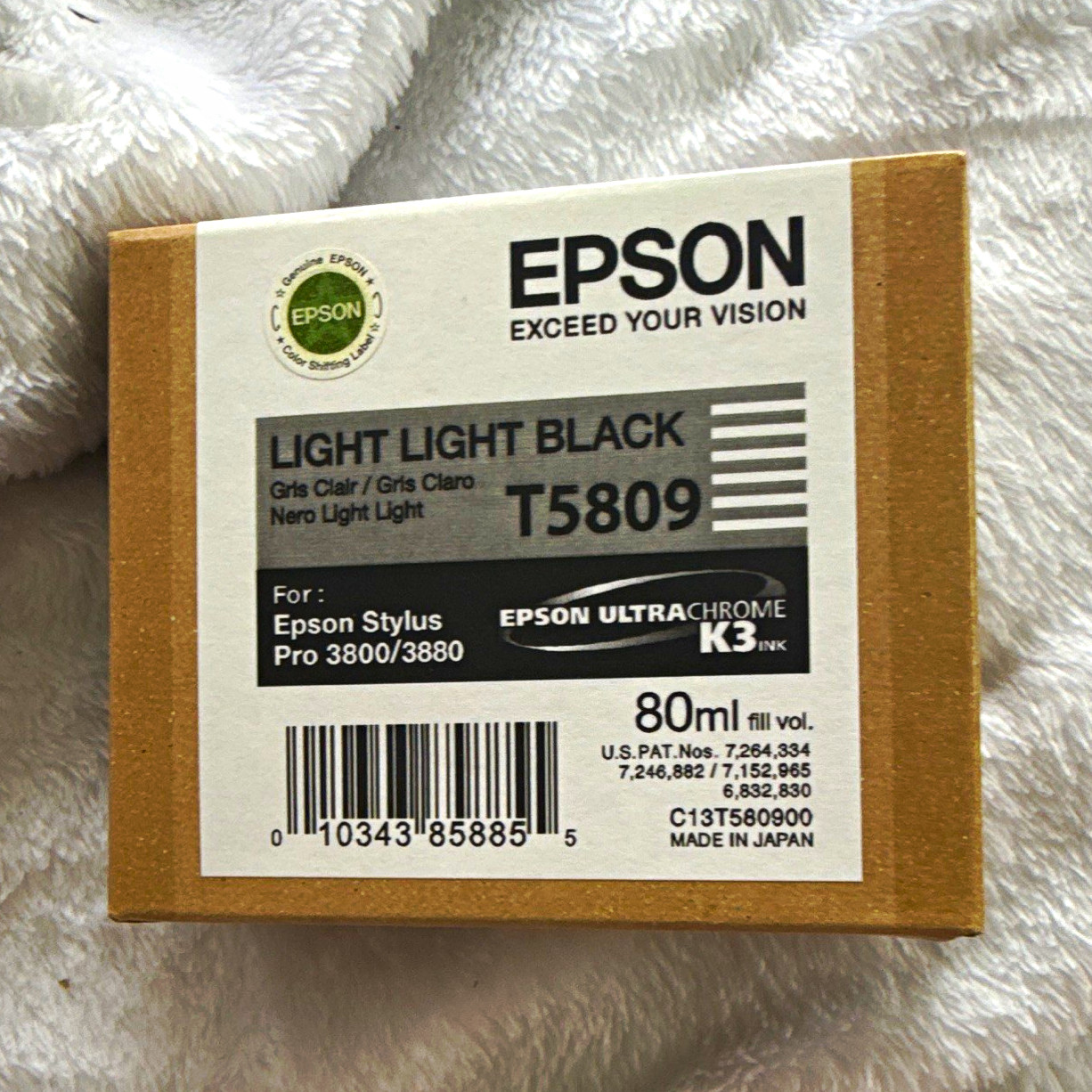 Epson UltraChrome K3 T5809/C13T580900 Light Light Black Ink 80ml 3800/3880