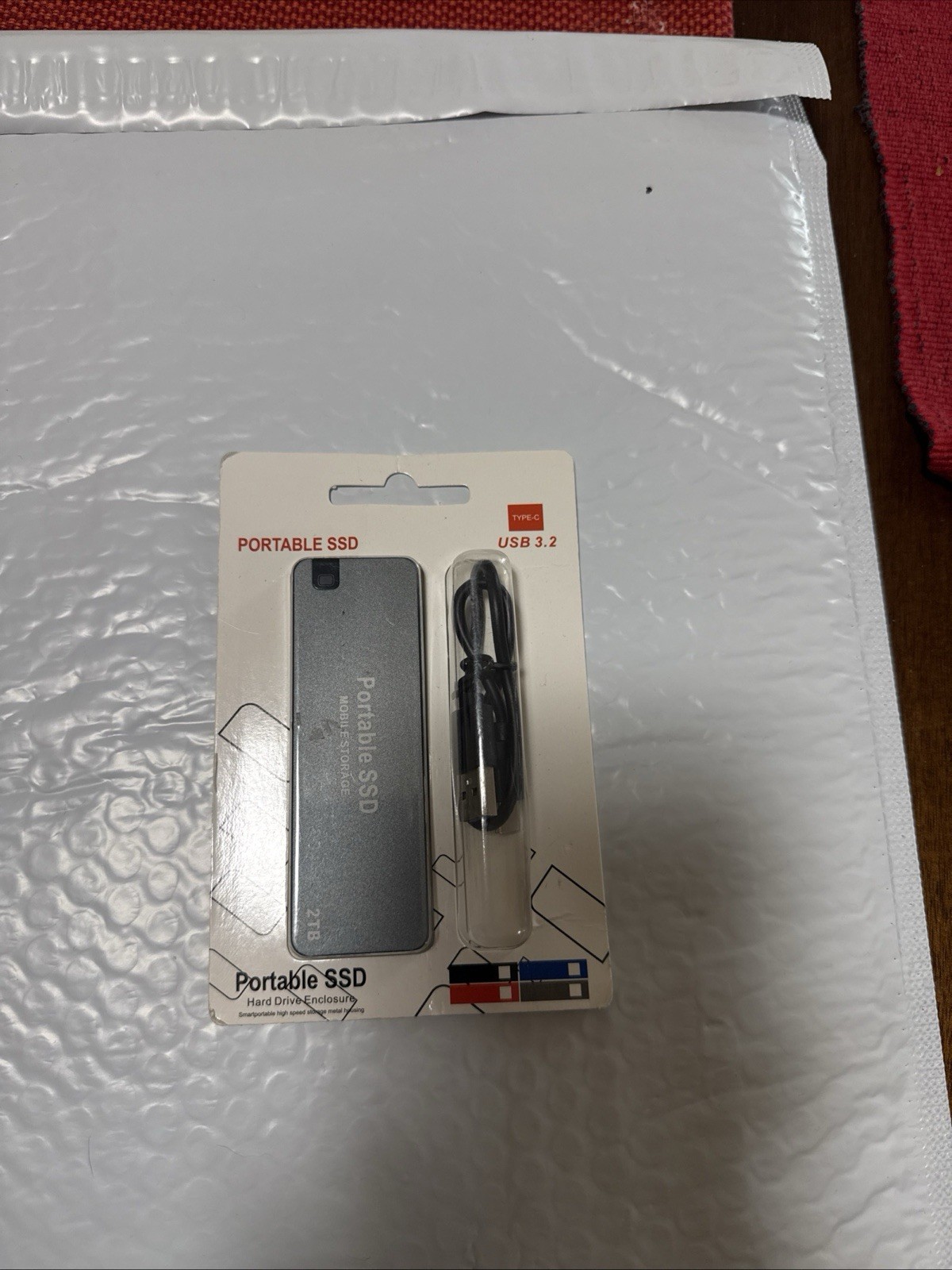 Portable SSD Hard Drive Enclosure Type-C USB 3.2 For 2 TB