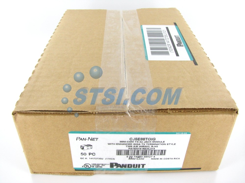 (BOX OF 50) Panduit CJ5E88TGIG Mini-Com Cat5e Modular Jack, Gray ~STSI