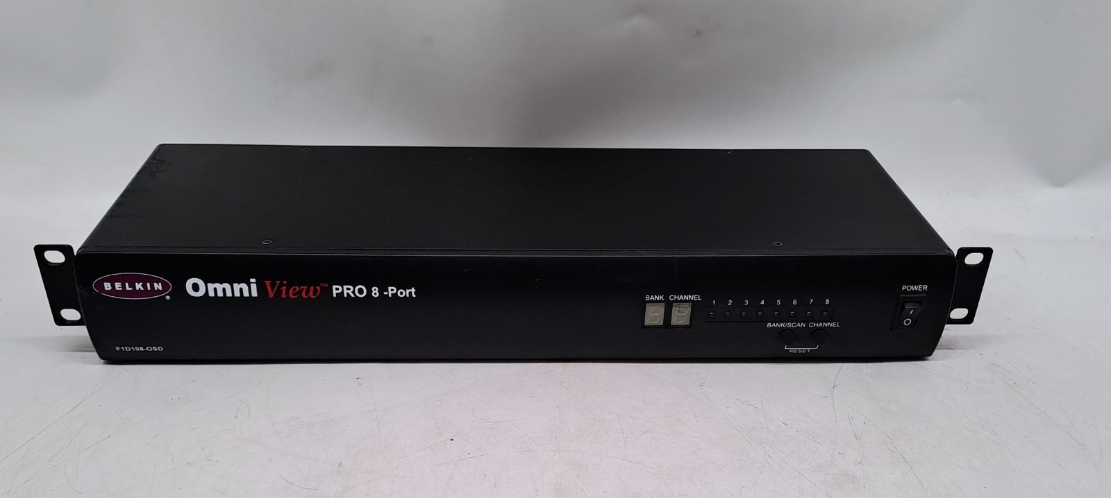 Belkin Omni View PRO 8-Port F1D108-OSD KVM Switch w/ Rack Ears & No PWR Adapter