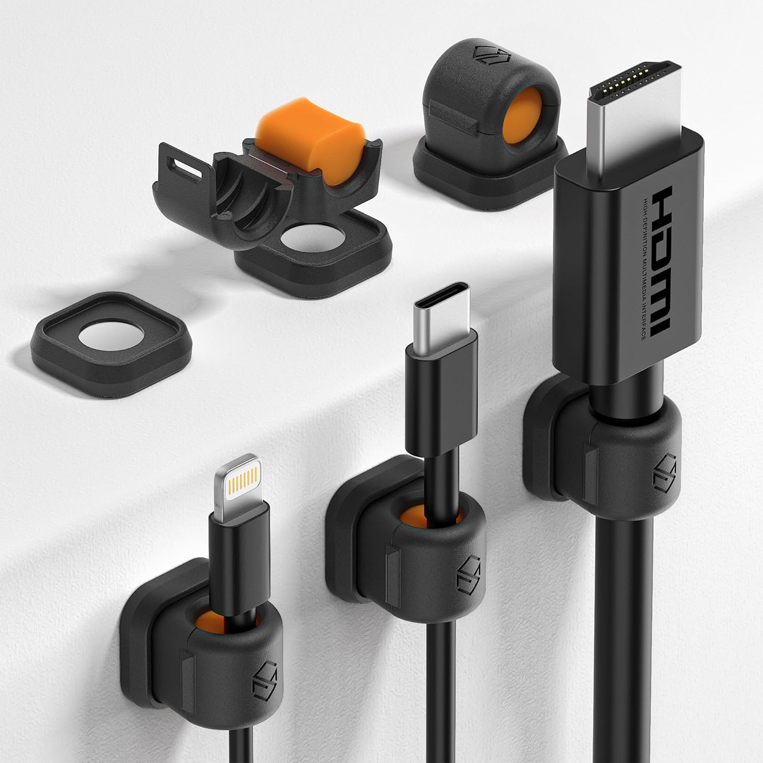 Clips magneticos para cables 6 piezas organizador escritorio usb c hdmi hogar