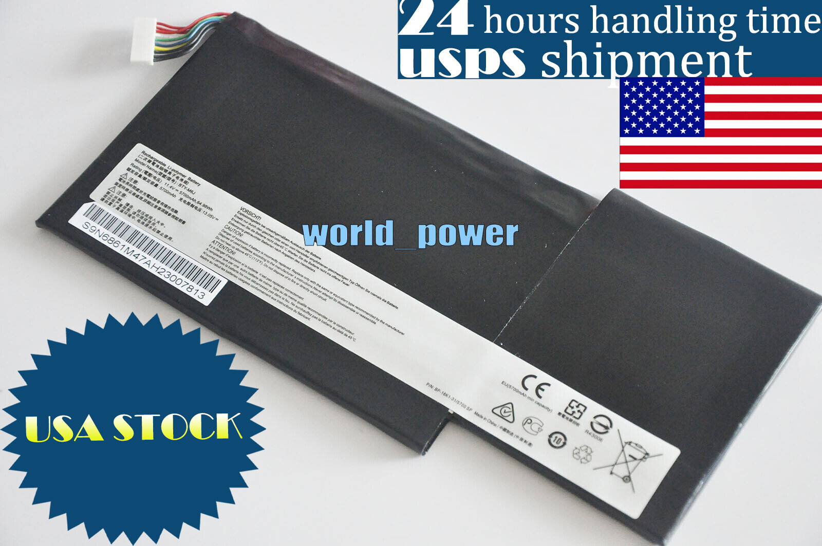 New OEM Genuine BTY-M6J Battery MSI GS63 GS63VR GS73 GS73VR 6RF Stealth Series