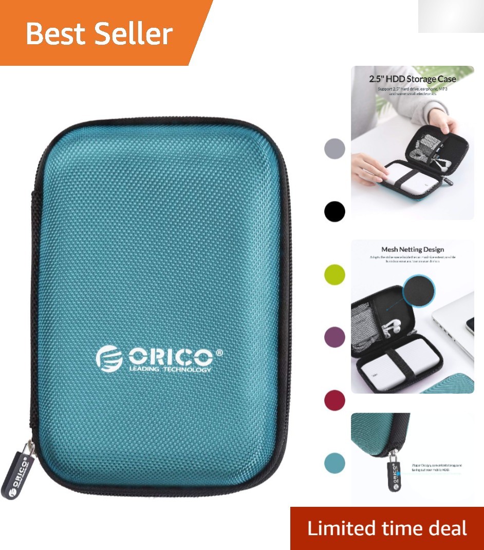 Elegant Waterproof Hard Drive Storage Bag for 2.5 Inch Devices - Travel Friendly