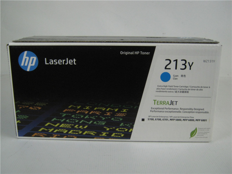 HP 213Y Cyan TerraJet High Yield Toner Cartridge LaserJet Printer Supply New