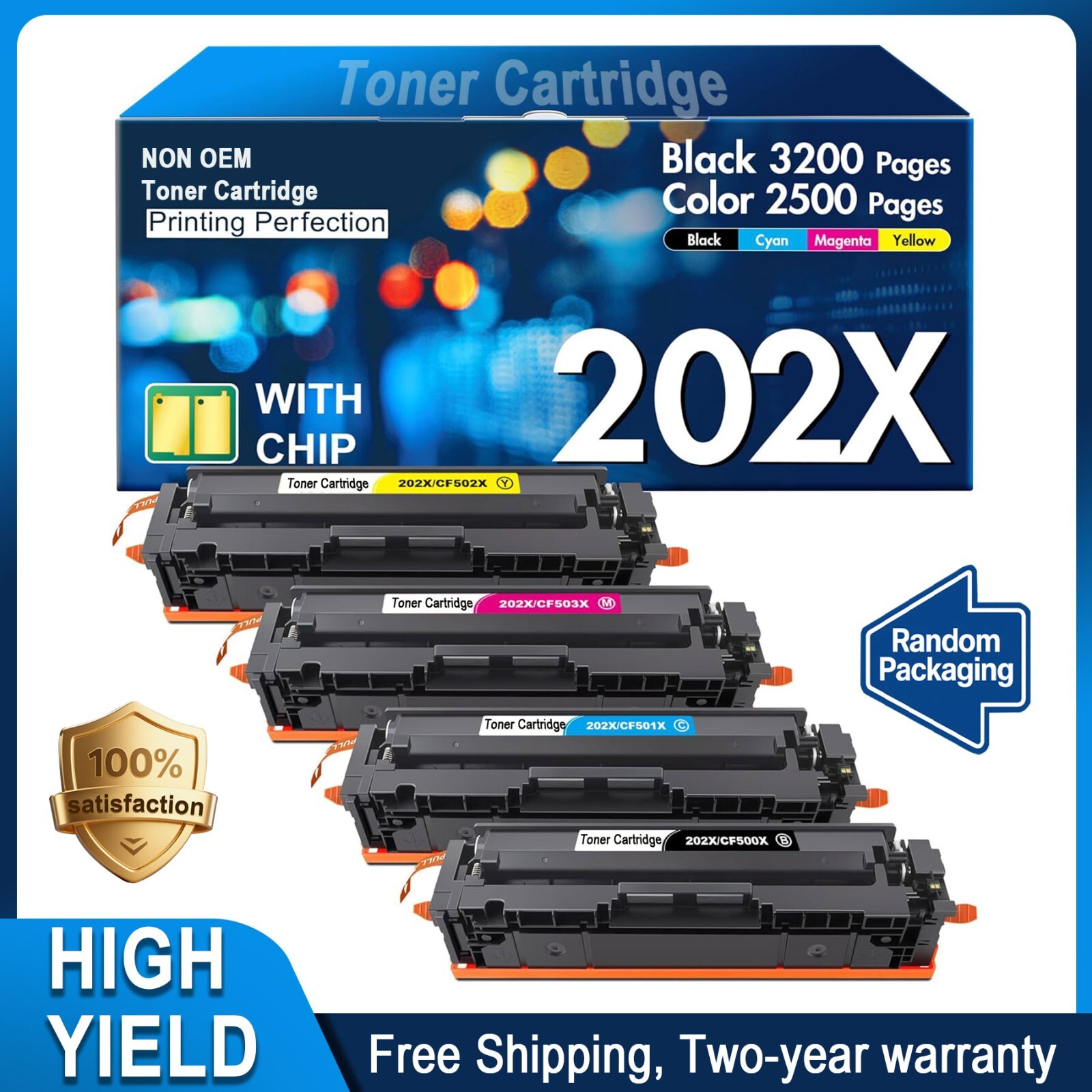 202X CF500X 4PK BK/C/M/Y Toner Cartridge M252n M252dn M254nw M274n M277n M277dw