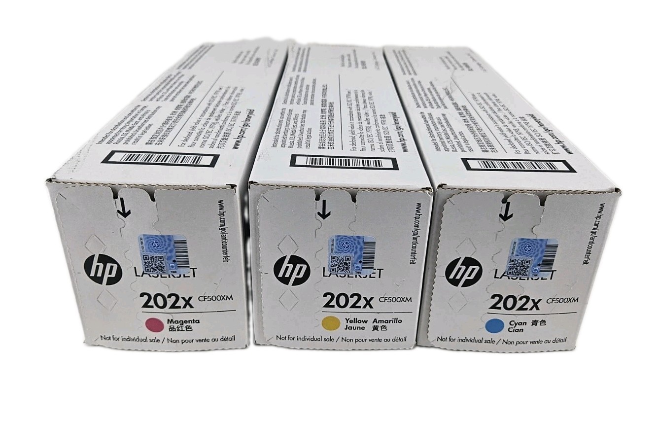 HP 202X Toner lot of 3 CMY (Tri-pack) - Brand New