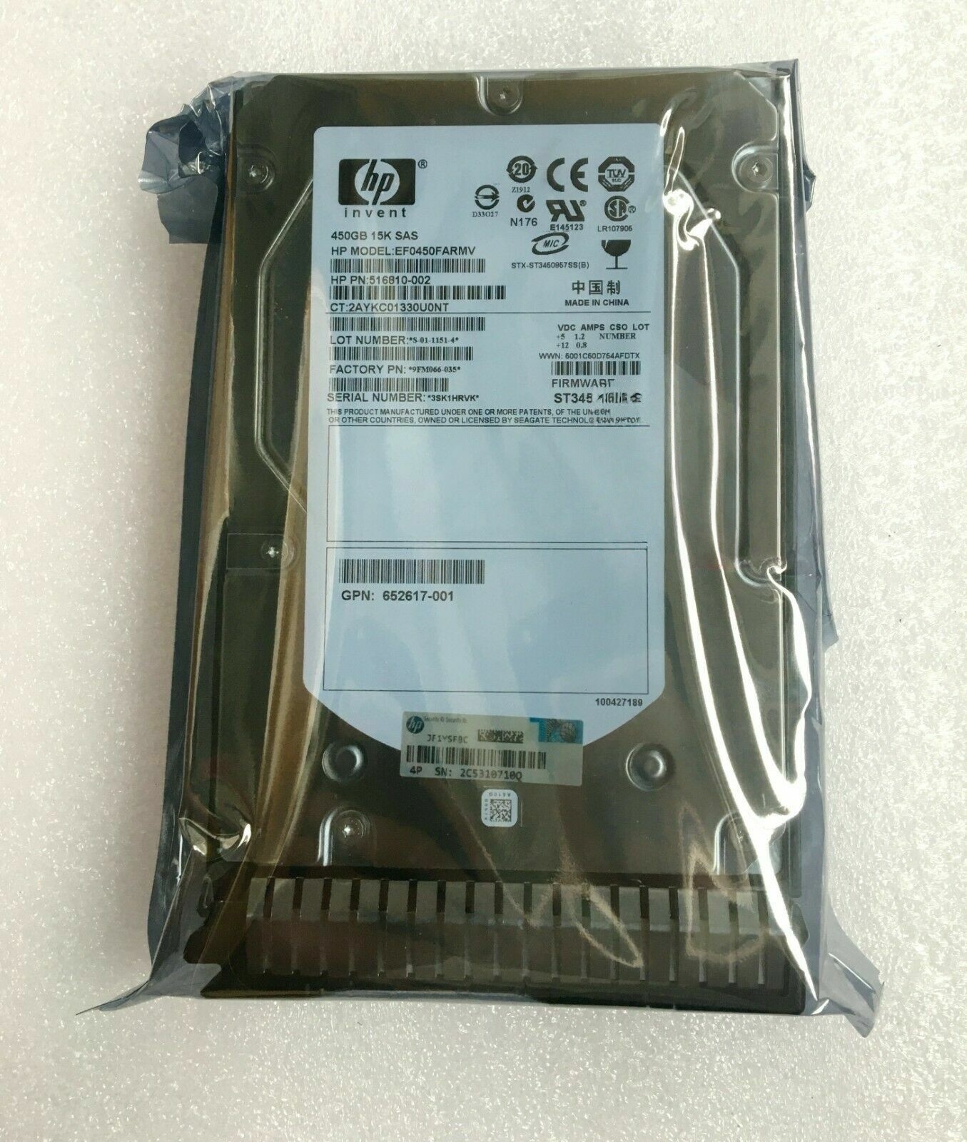 HP 652615-B21 G8 G9 server hard disk 450G 15K SAS 3.5 653951-001