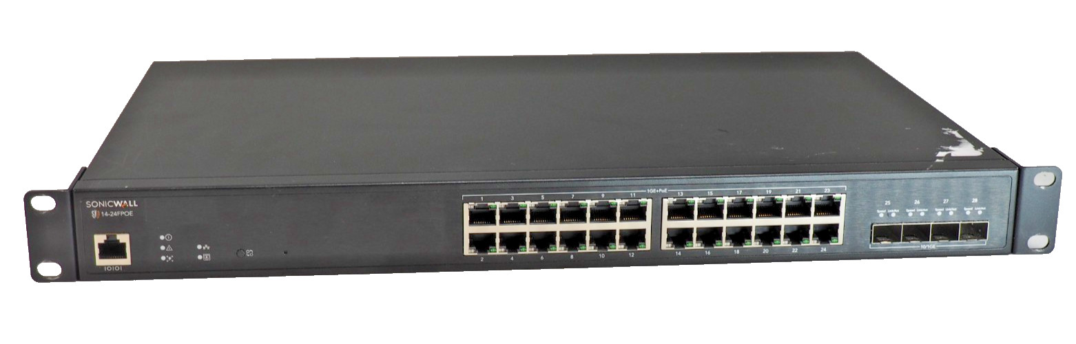 SonicWall SWS14-24FPOE 24-Port PoE Gigabit Managed Switch 1RK45-0E5
