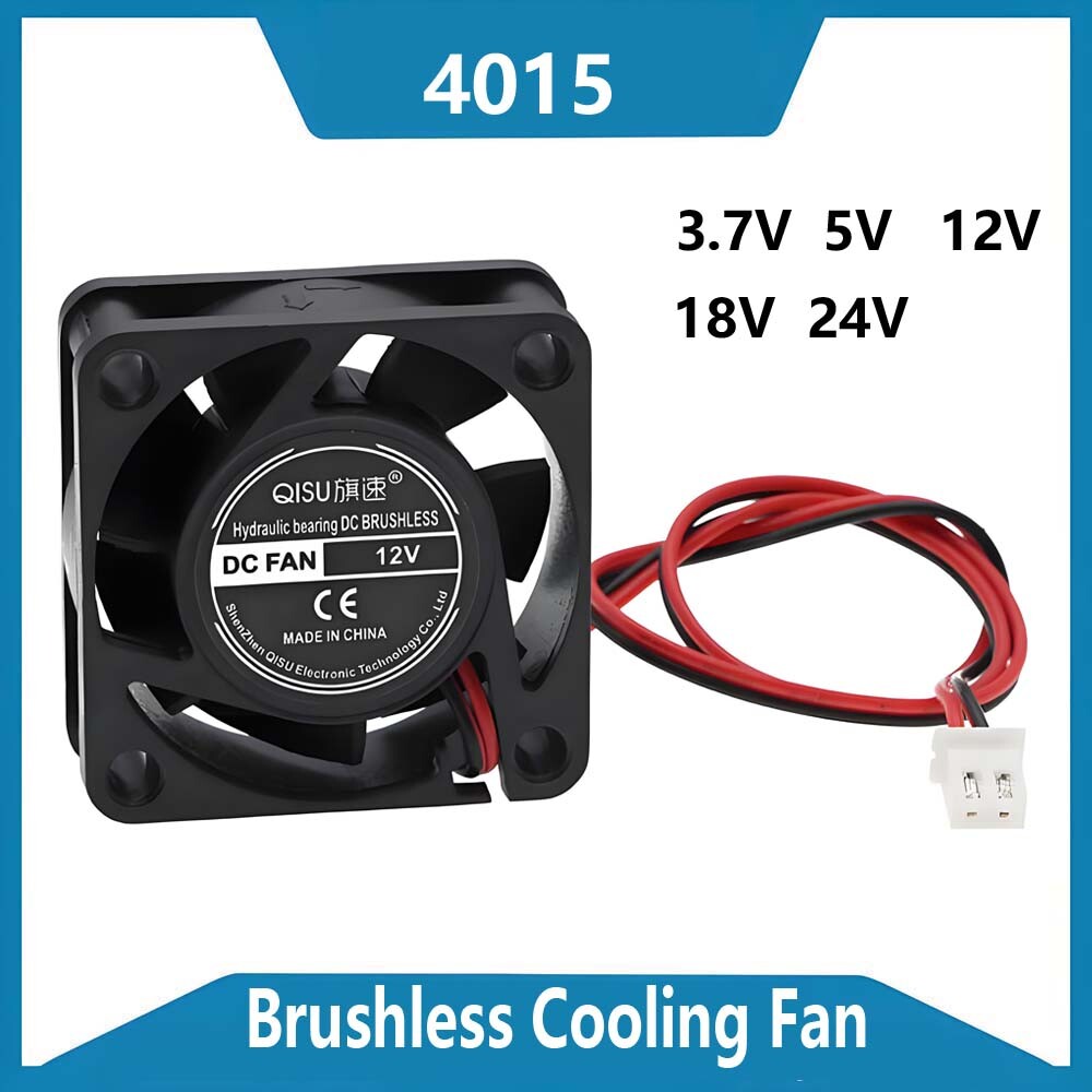 4015 DC Brushless 3.7V-24V Cooling Fan Ultra-Quiet 2-Pin Micro Fan 40x40x15mm