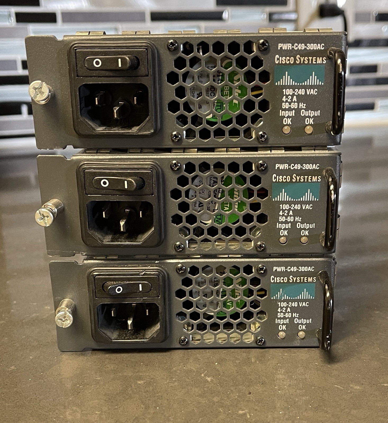 Cisco PWR-C49E-300AC 300W Power Supply for 4948-10GE Network Switch Lot of 3