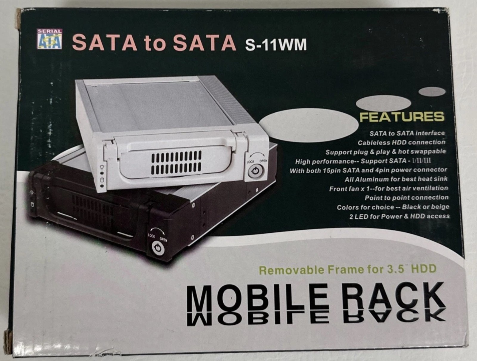 NEW CRU-DataPort Mobile Rack SATA to SATA S-11WM Removable Frame for 3.5" HDD