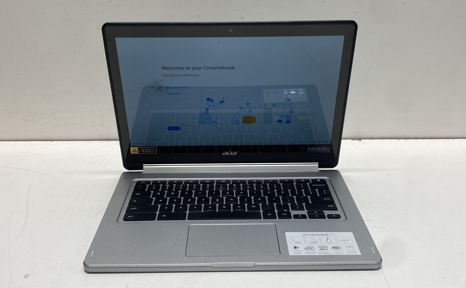 Acer Chromebook R 13 CB5-312T 13.3" MediaTek 32GB Silver Full HD Touch
