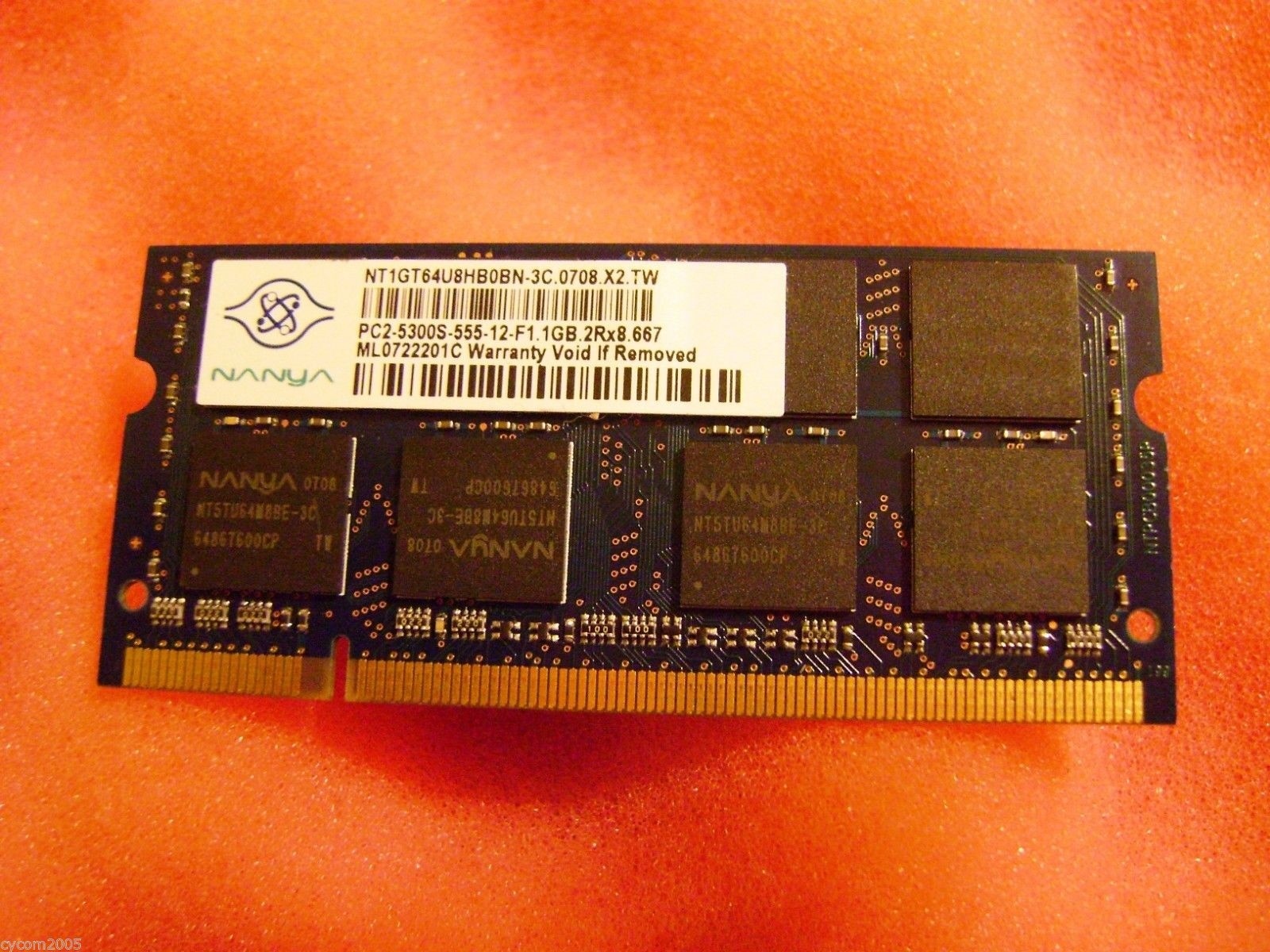 Nanya 1GB  Memory DDR2 PC2-5300 NT1G64U8HB0BN-3C