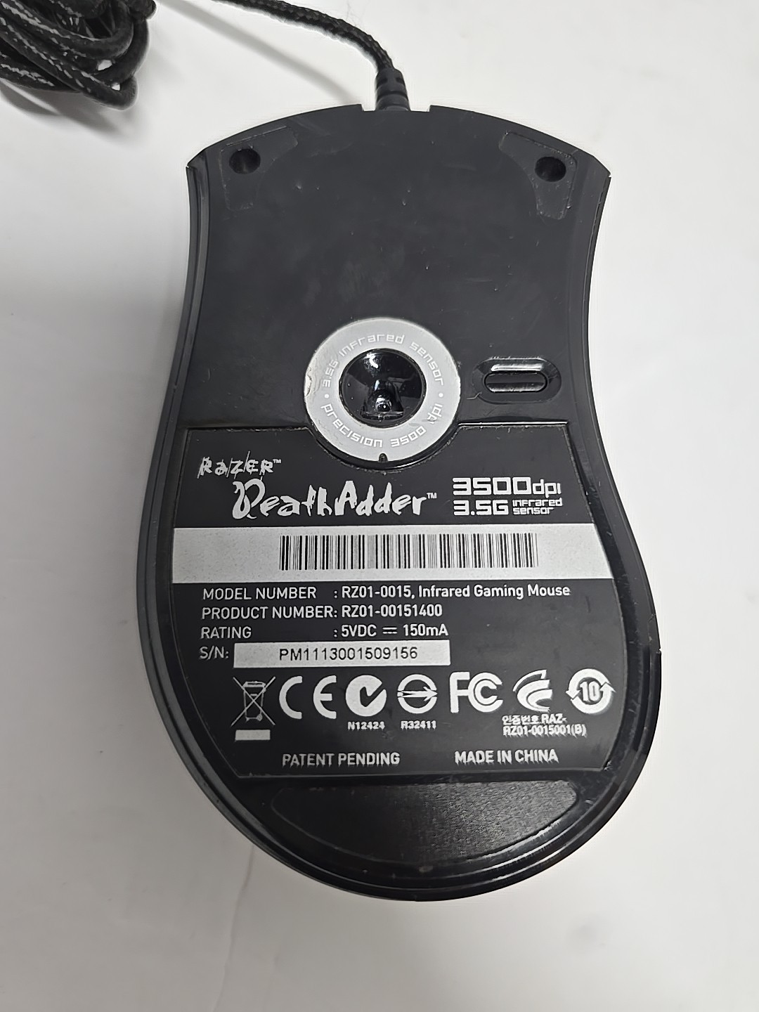 Razer DeathAdder 3500 DPI 3.5G Infrared Wired USB Gaming Mouse RZ01-0015 Tested