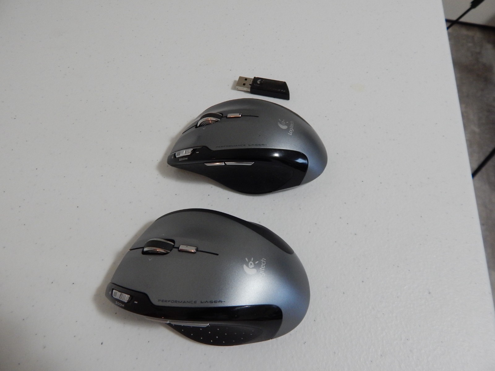 2 Logitech Performance Laser Revolution Wireless Mouse W/1 USB Receiver