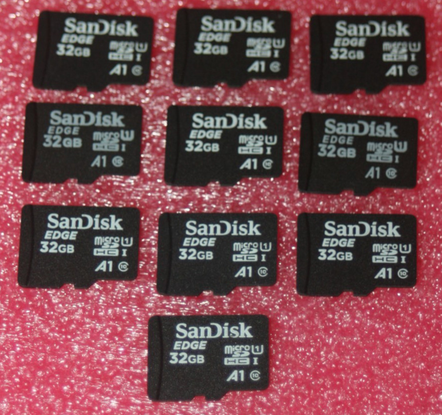 PACK of 10 SanDisk EDGE 32GB microSDHC, Class10, U1, A1, UHS-I Memory Card