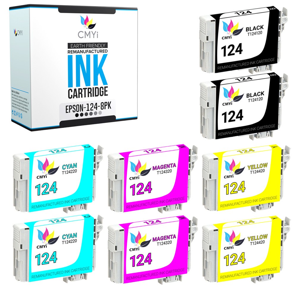 CMYi 8PK Replacement 124 Multipack Ink for Epson Stylus NX420 NX430 NX125 NX127