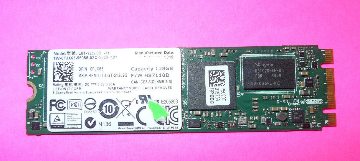 Genuine Dell Lite-On 128GB M.2 SSD Solid State Drive L8T-128L9G-11 FJX63