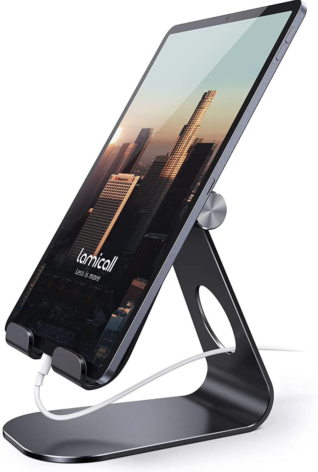 Lamicall Ipad Stand Adjustable Tablet Holder, Sturdy Aluminum, Multi-Angle