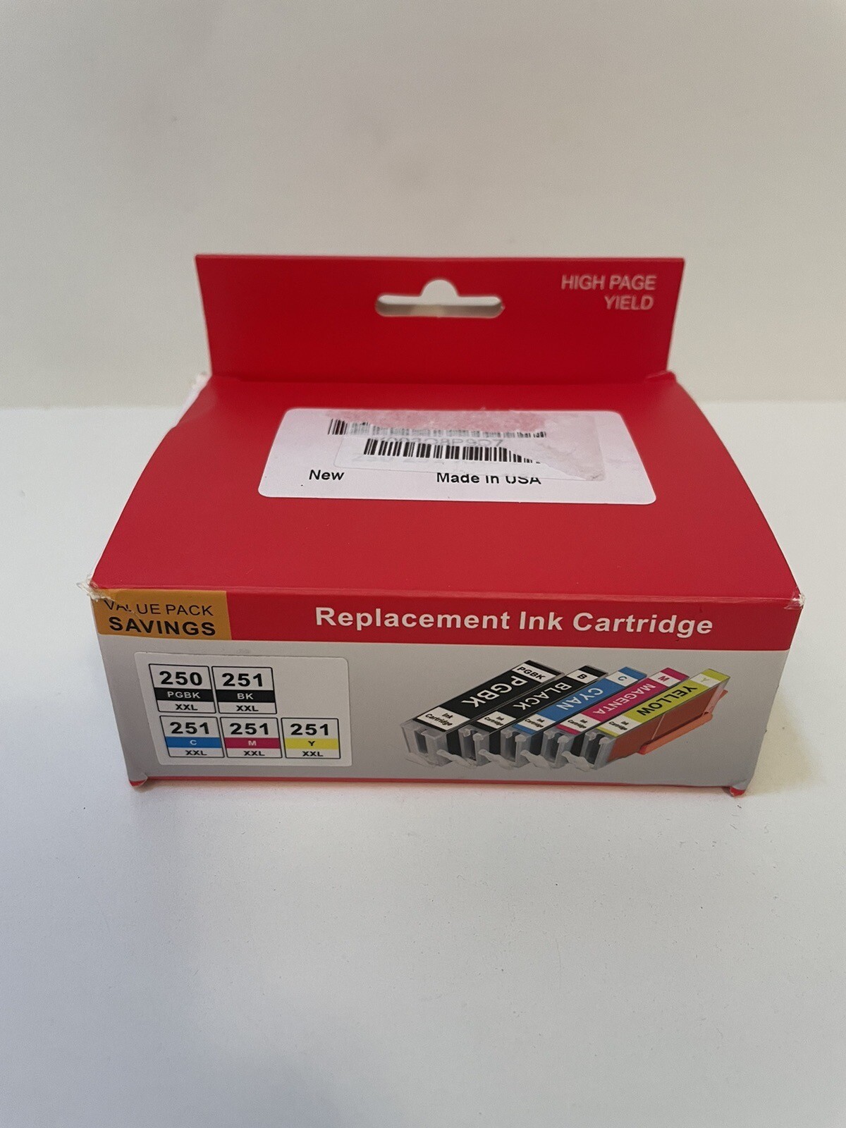 5 pack Replacement Ink Cartridges (Canon) 250XXL & 251XXL New-Open Box