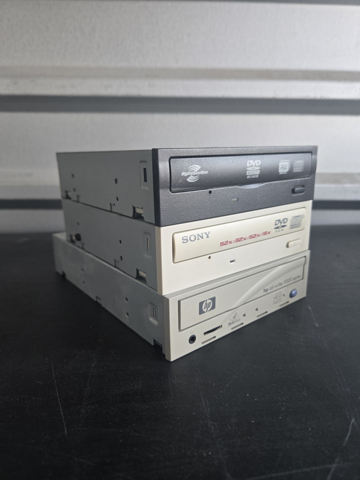 Lot of 3 Vintage IDE Optical Drives Lite-On DVD-RW Sony DVD-ROM HP CD-RW