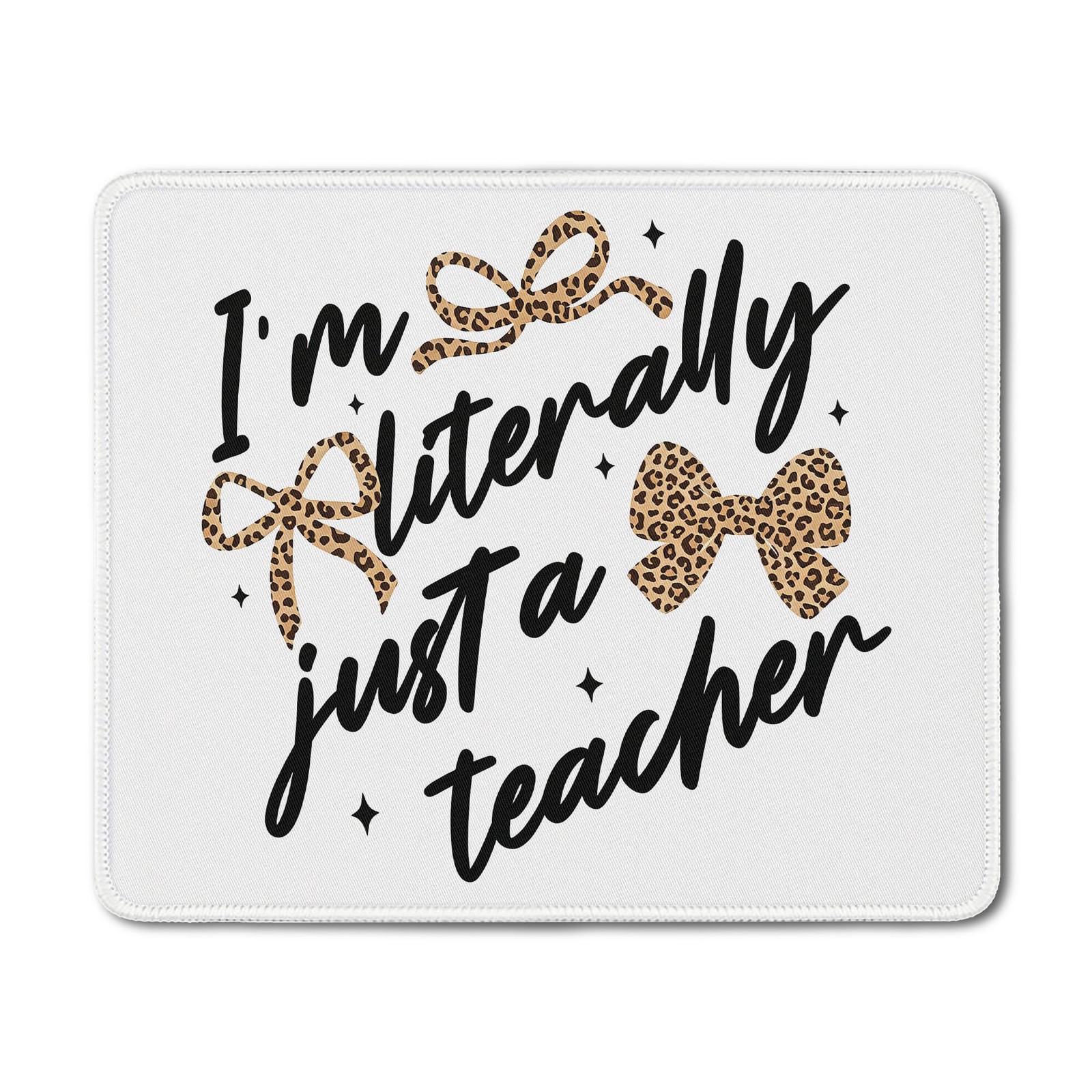 Coquette Leopard Print Bow Teacher Mouse Pad, Teacher Appreciation Gifts Mous...