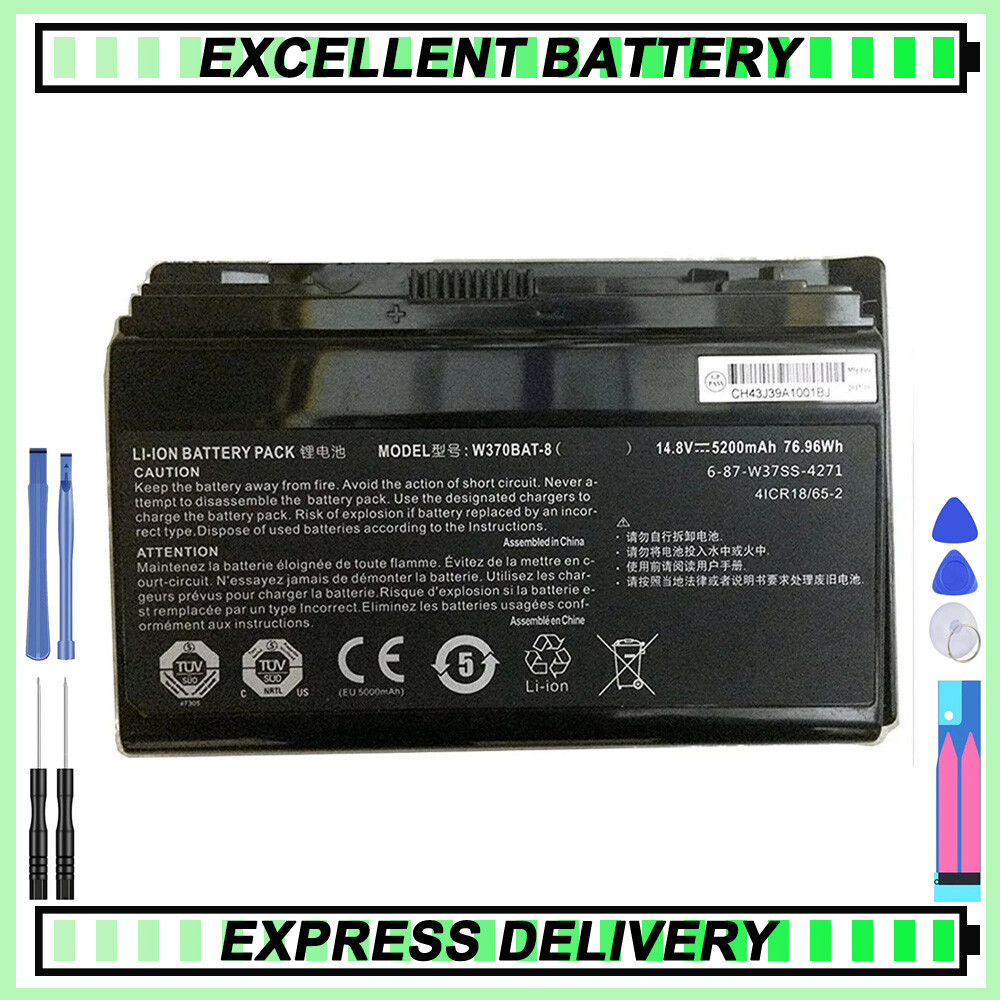 W370BAT-8 6-87-W37SS-427 laptop battery for laptop Clevo W355SS W355st 5200mAh