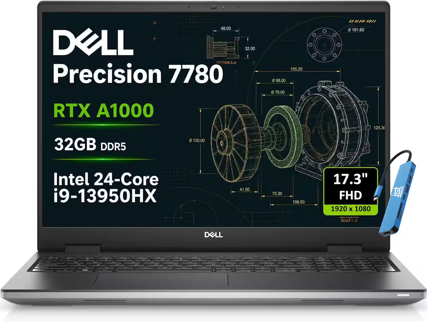 Dell - Upgraded - Precision 7780 17.3 FHD - i9-13950HX 1TB SSD 32GB RAM