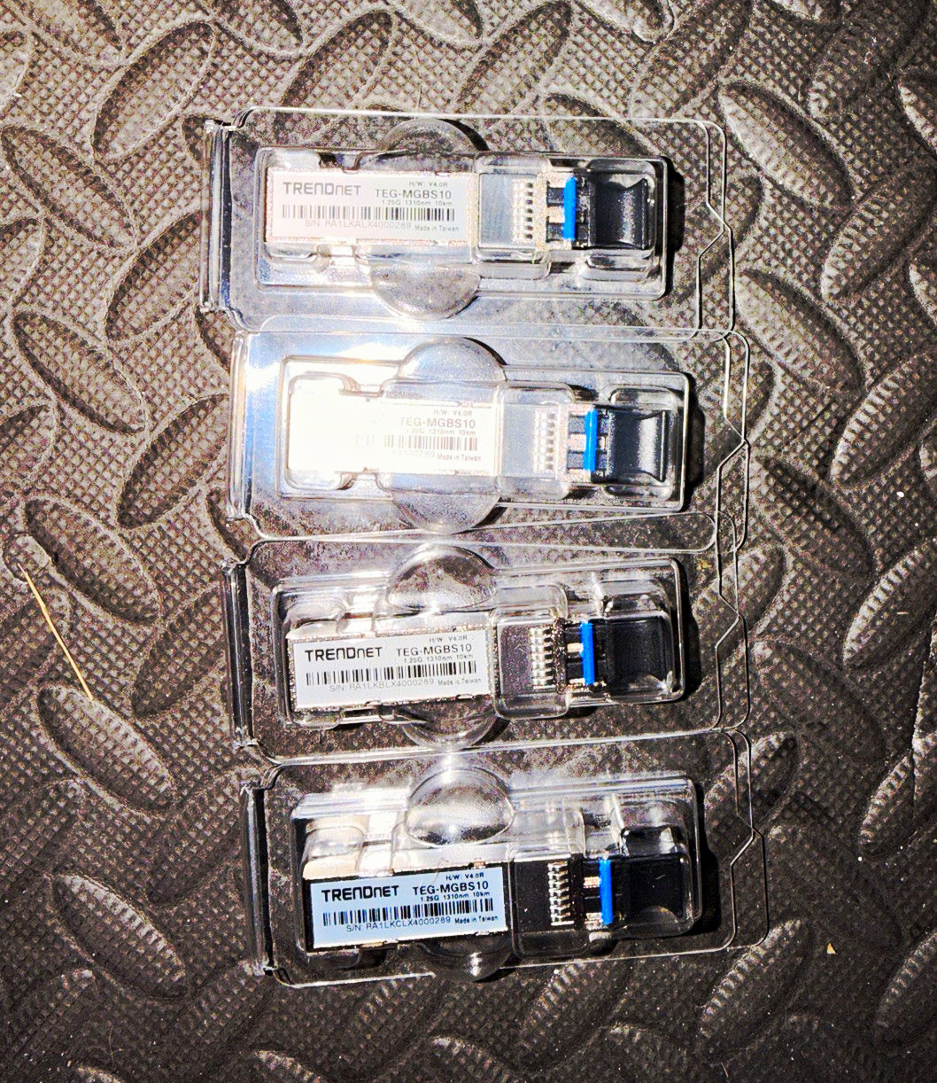 TRENDnet TEG-MGBS10/4 4-Pack SFP Single Mode LC 10km Transceivers 1Gbps