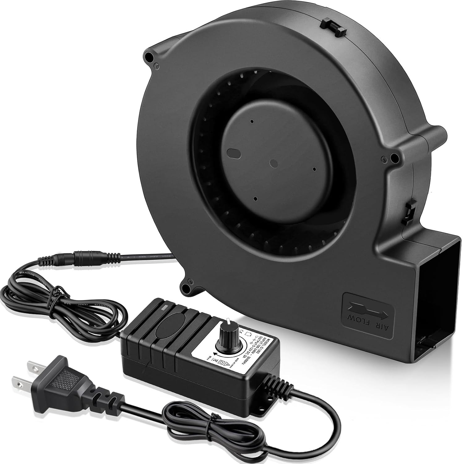 140mm x 40mm Variable Speed Blower Fan, 110V 120V 220V AC Powered 5.5 inch Sq...