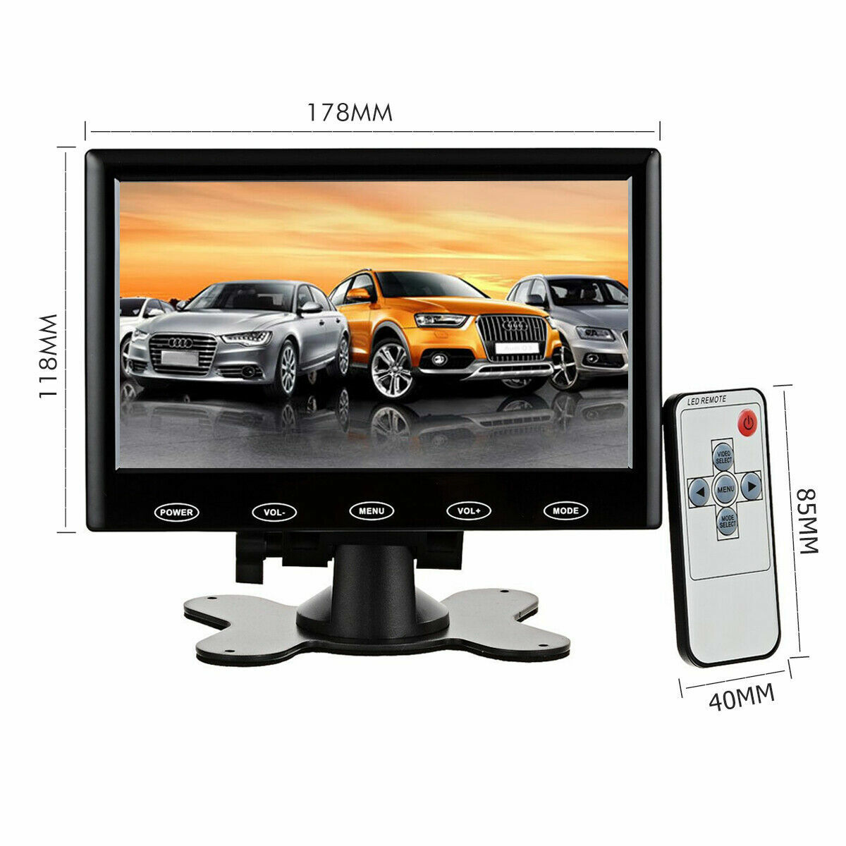 Ultra Thin 7"/9'' HD TFT LCD CCTV Monitor AV/VGA/HDMI Input w/Speaker + Adpater