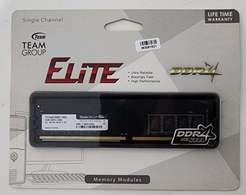 Team Group - 4GB - ELITE DDR4 DESKTOP MEMORY 2666 C19